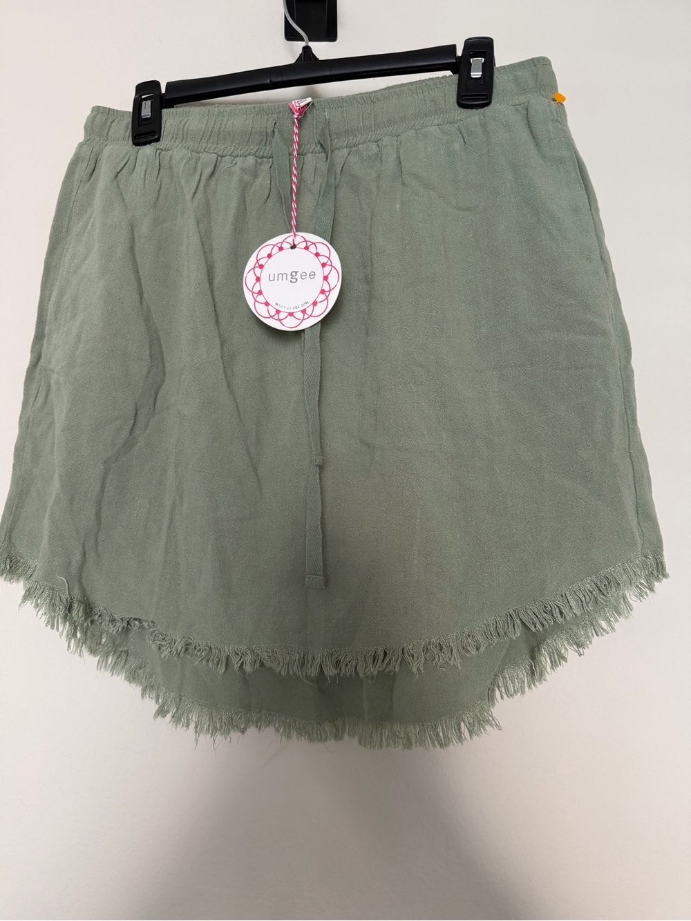 Umgee Olive Green Drawstring Waist Skirt